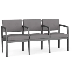 New Castle Steel Three Seat Sofa w/ Arms with Designer Upholstery