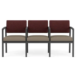 New Castle Steel Three Seat Sofa w/ Arms with Designer Upholstery