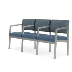 New Castle Steel Three Seat Sofa w/ Arms with Designer Upholstery