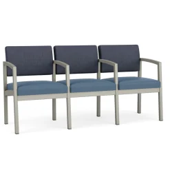 New Castle Steel Three Seat Sofa w/ Arms with Designer Upholstery