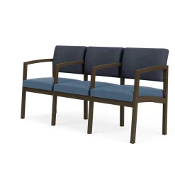 New Castle Steel Three Seat Sofa w/ Arms with Designer Upholstery