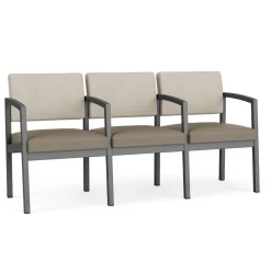 New Castle Steel Three Seat Sofa w/ Arms with Designer Upholstery