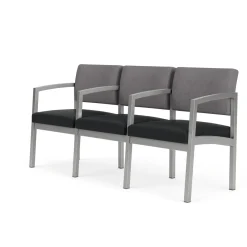 New Castle Steel Three Seat Sofa w/ Arms with Designer Upholstery