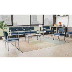 New Castle Steel Three Seat Bench with Designer Upholstery