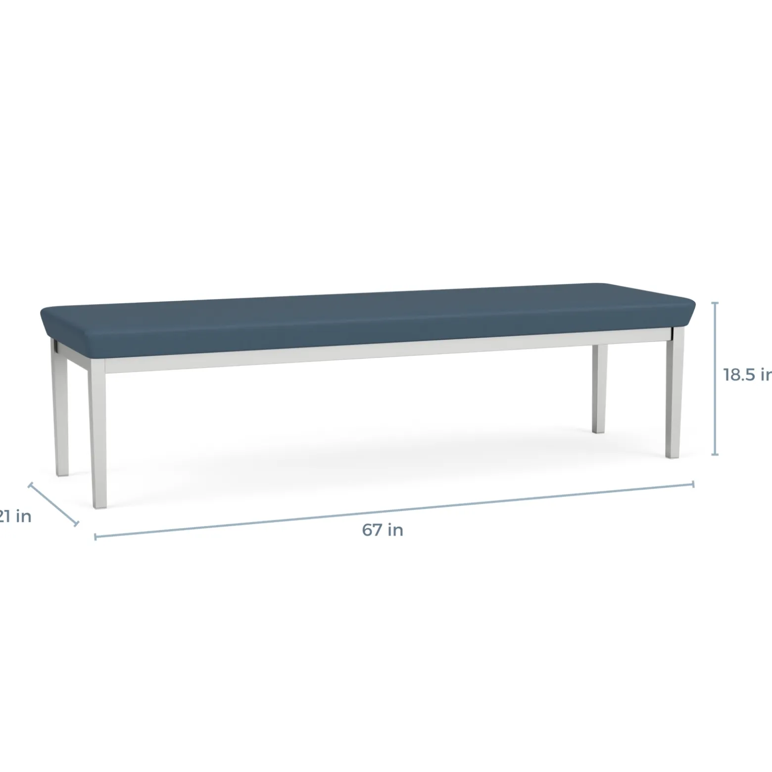New Castle Steel Three Seat Bench with Designer Upholstery