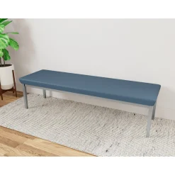 New Castle Steel Three Seat Bench with Designer Upholstery