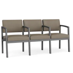 New Castle Steel Three Seat Sofa w/ Center Arms with Standard Upholstery