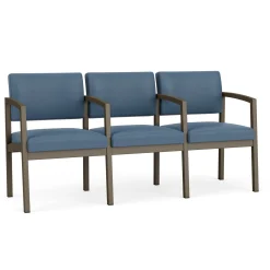 New Castle Steel Three Seat Sofa w/ Center Arms with Standard Upholstery