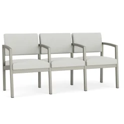 New Castle Steel Three Seat Sofa w/ Center Arms with Standard Upholstery