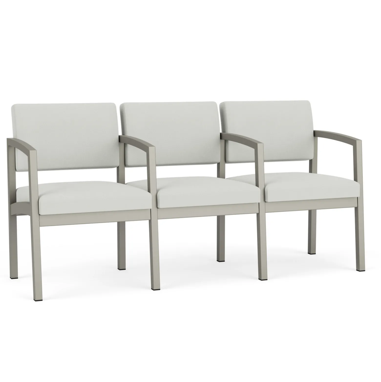 New Castle Steel Three Seat Sofa w/ Center Arms with Standard Upholstery