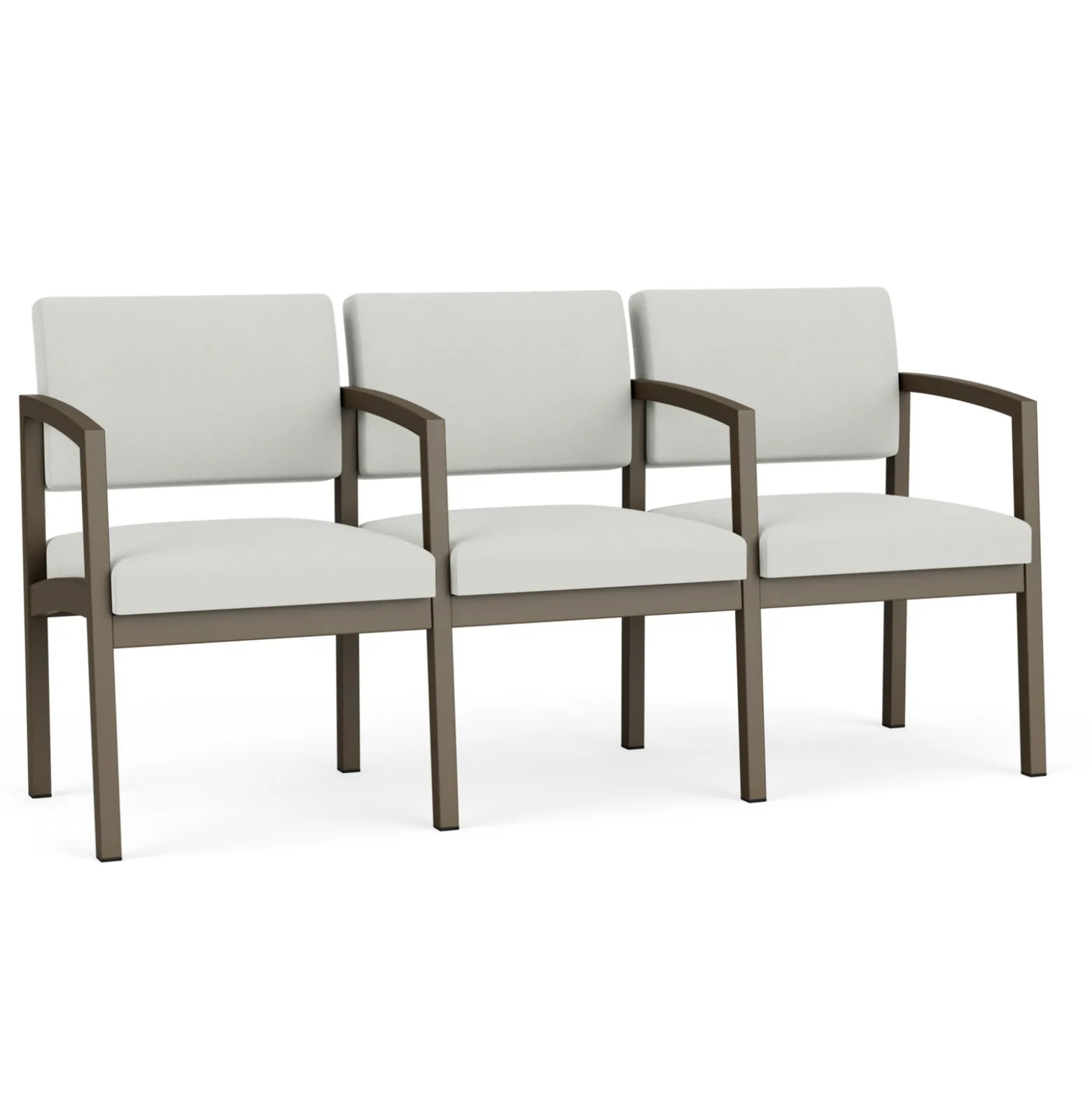 New Castle Steel Three Seat Sofa w/ Center Arms with Standard Upholstery