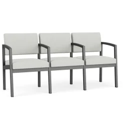 New Castle Steel Three Seat Sofa w/ Center Arms with Standard Upholstery
