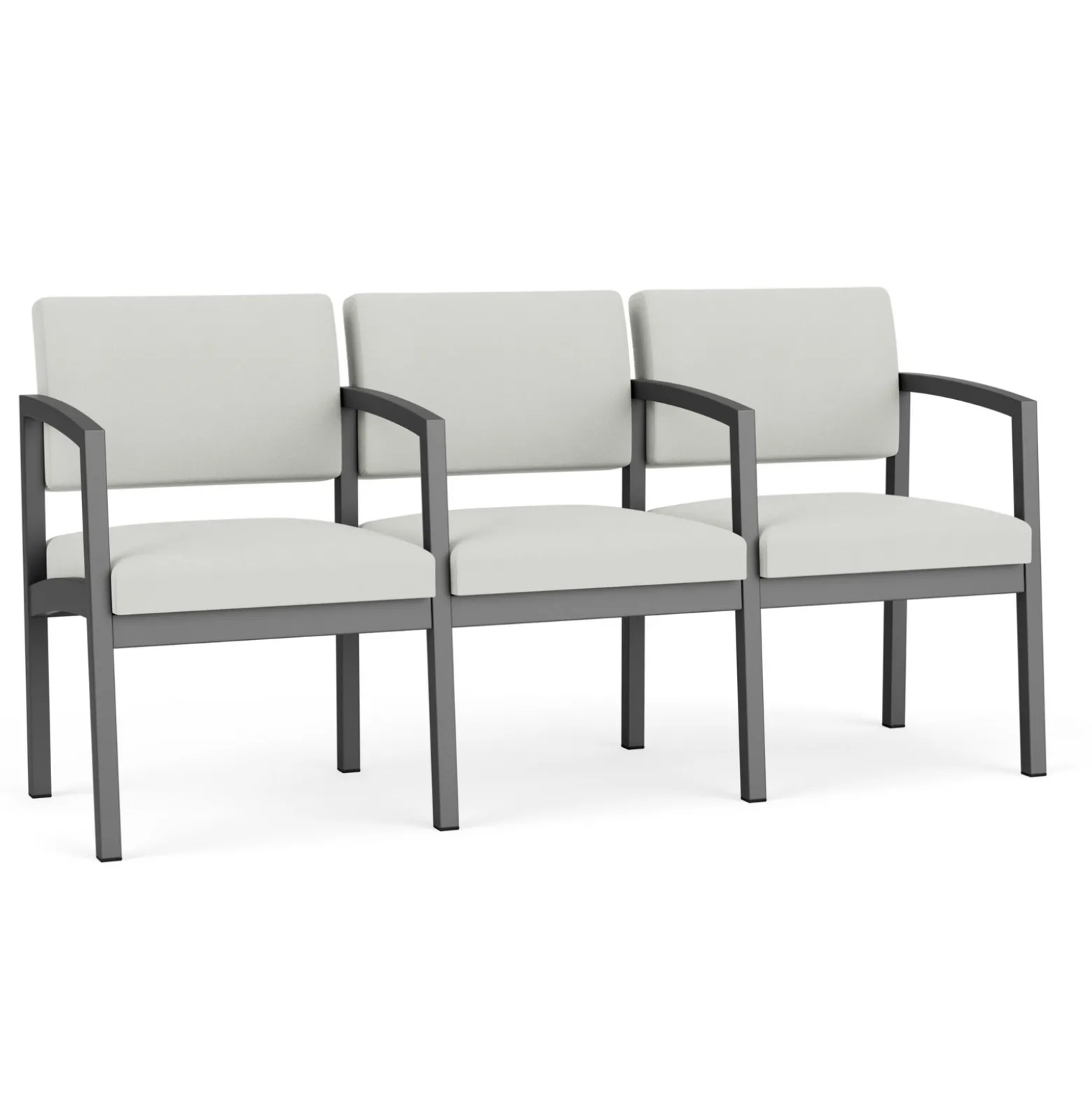New Castle Steel Three Seat Sofa w/ Center Arms with Standard Upholstery