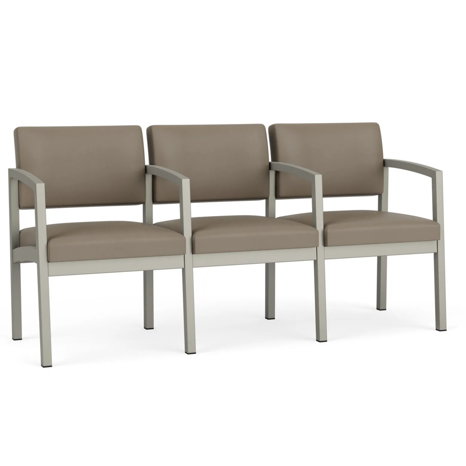 New Castle Steel Three Seat Sofa w/ Center Arms with Standard Upholstery