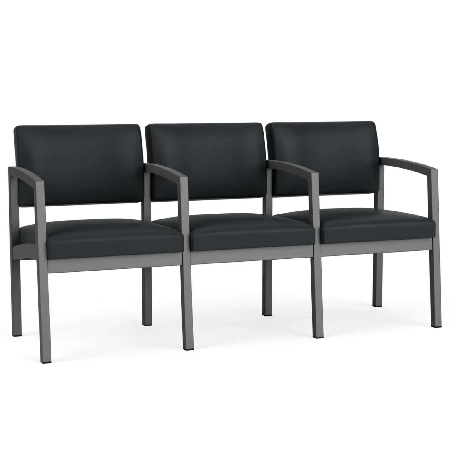 New Castle Steel Three Seat Sofa w/ Center Arms with Standard Upholstery