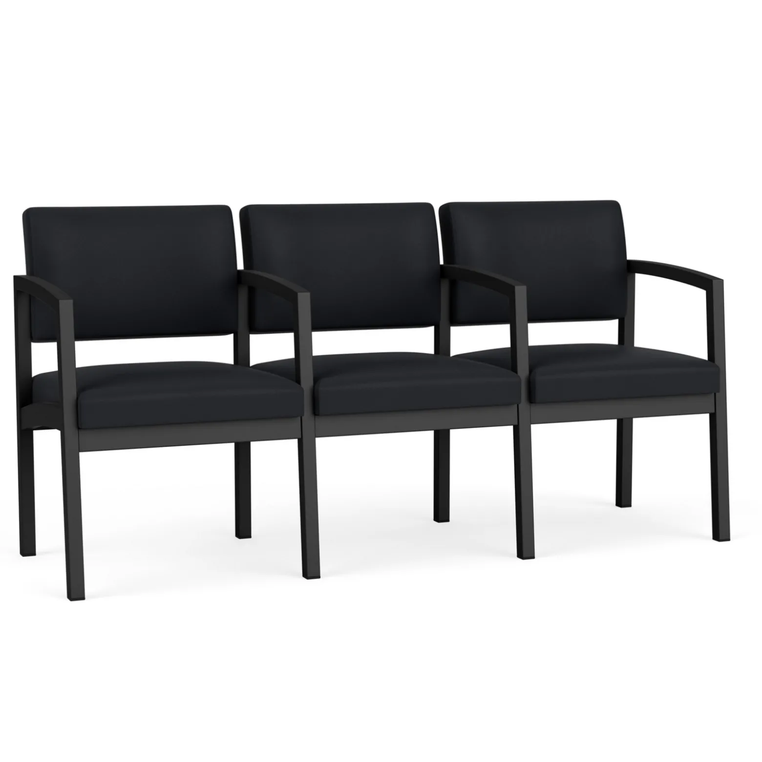 New Castle Steel Three Seat Sofa w/ Center Arms with Standard Upholstery