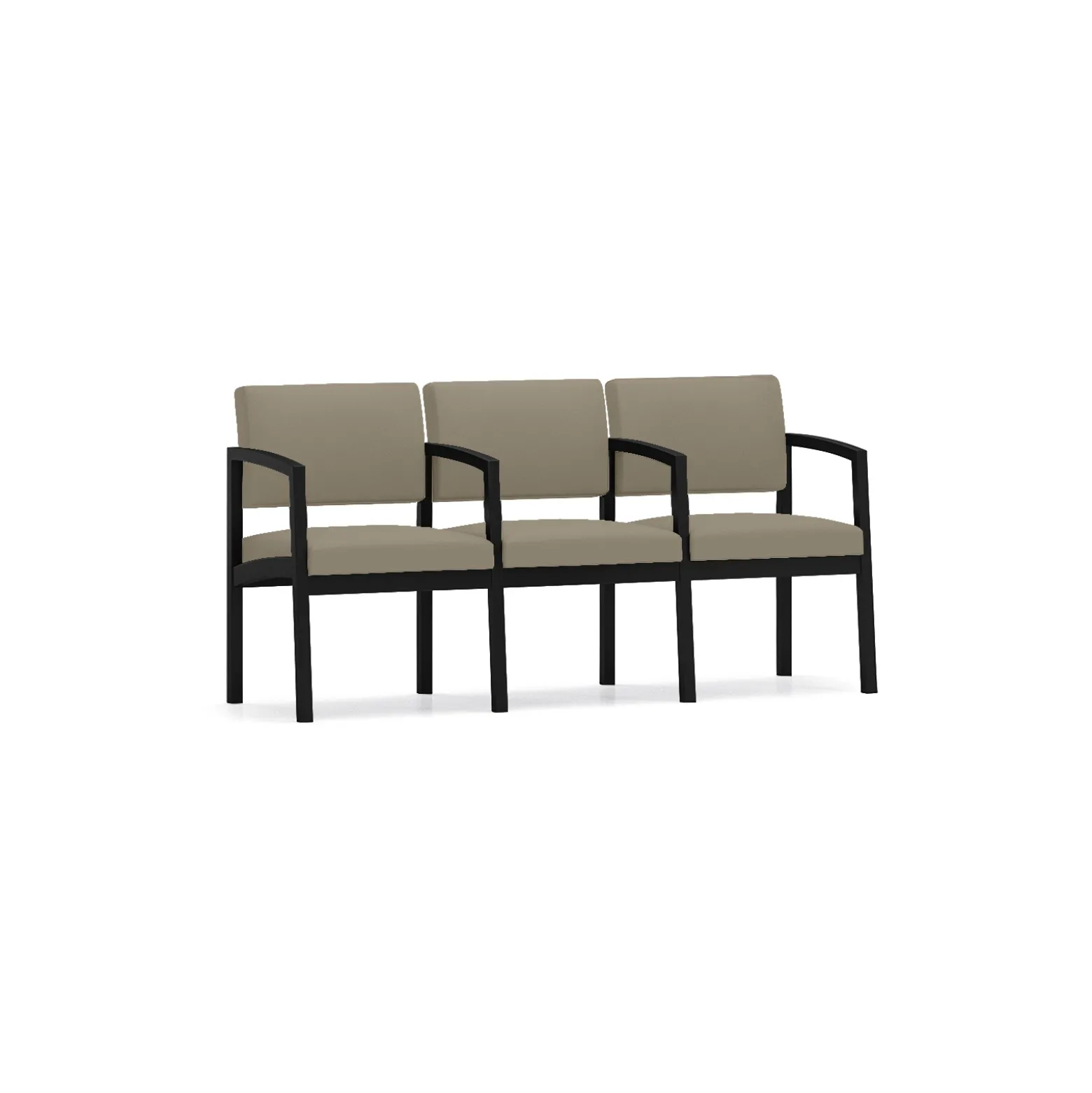 New Castle Steel Three Seat Sofa w/ Center Arms with Standard Upholstery
