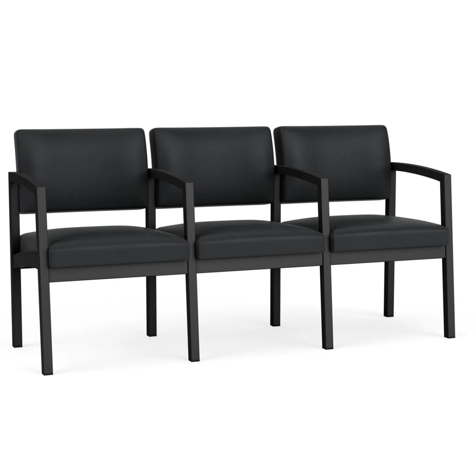 New Castle Steel Three Seat Sofa w/ Center Arms with Standard Upholstery