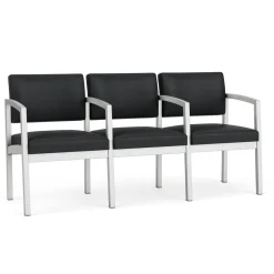 New Castle Steel Three Seat Sofa w/ Center Arms with Standard Upholstery
