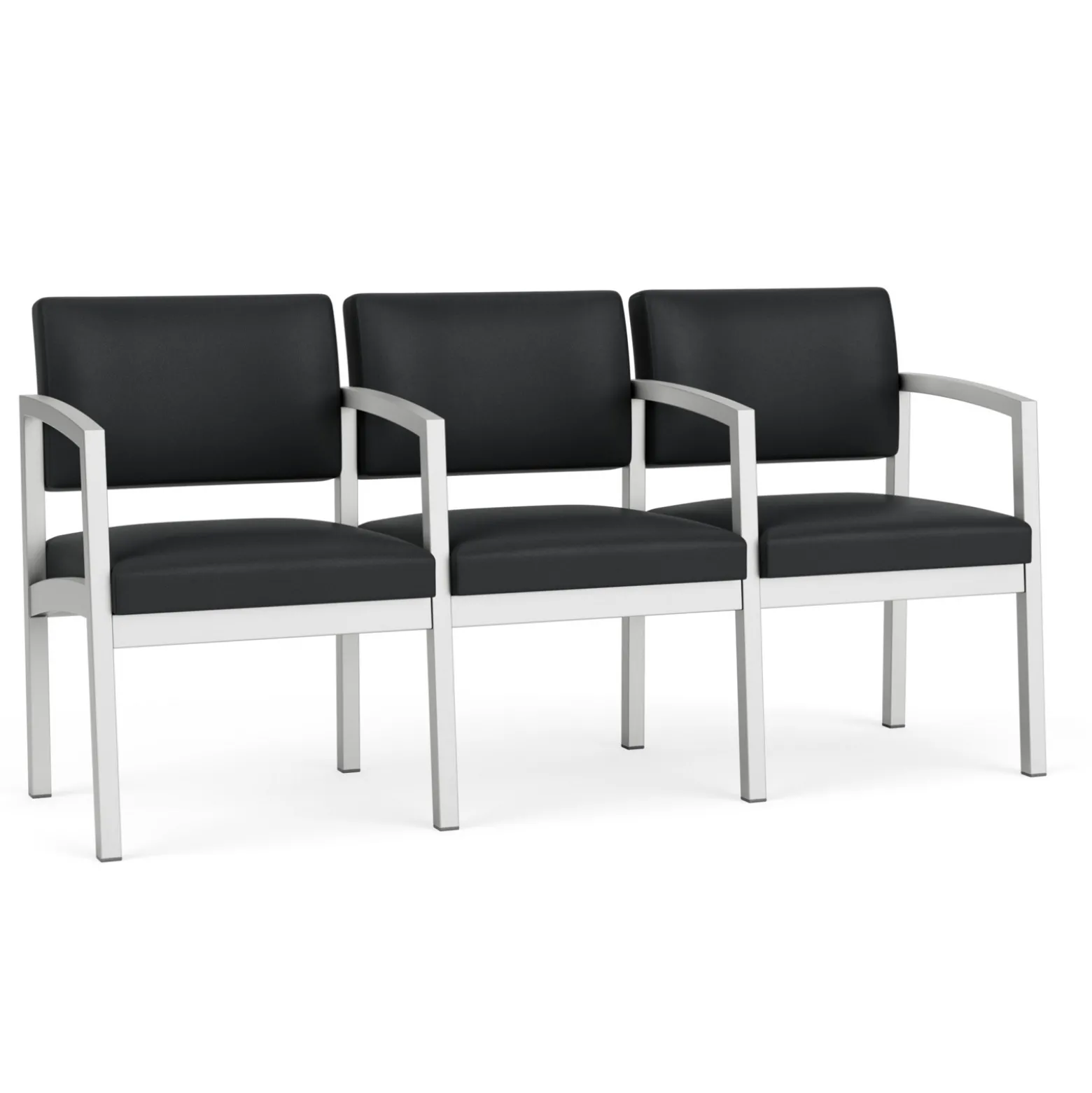 New Castle Steel Three Seat Sofa w/ Center Arms with Standard Upholstery