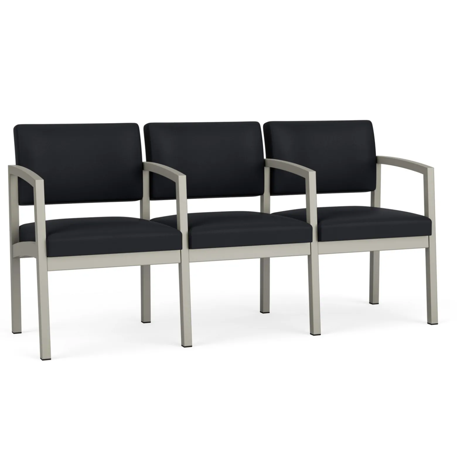 New Castle Steel Three Seat Sofa w/ Center Arms with Standard Upholstery