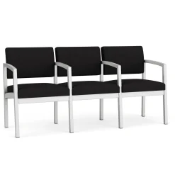 New Castle Steel Three Seat Sofa w/ Center Arms with Standard Upholstery
