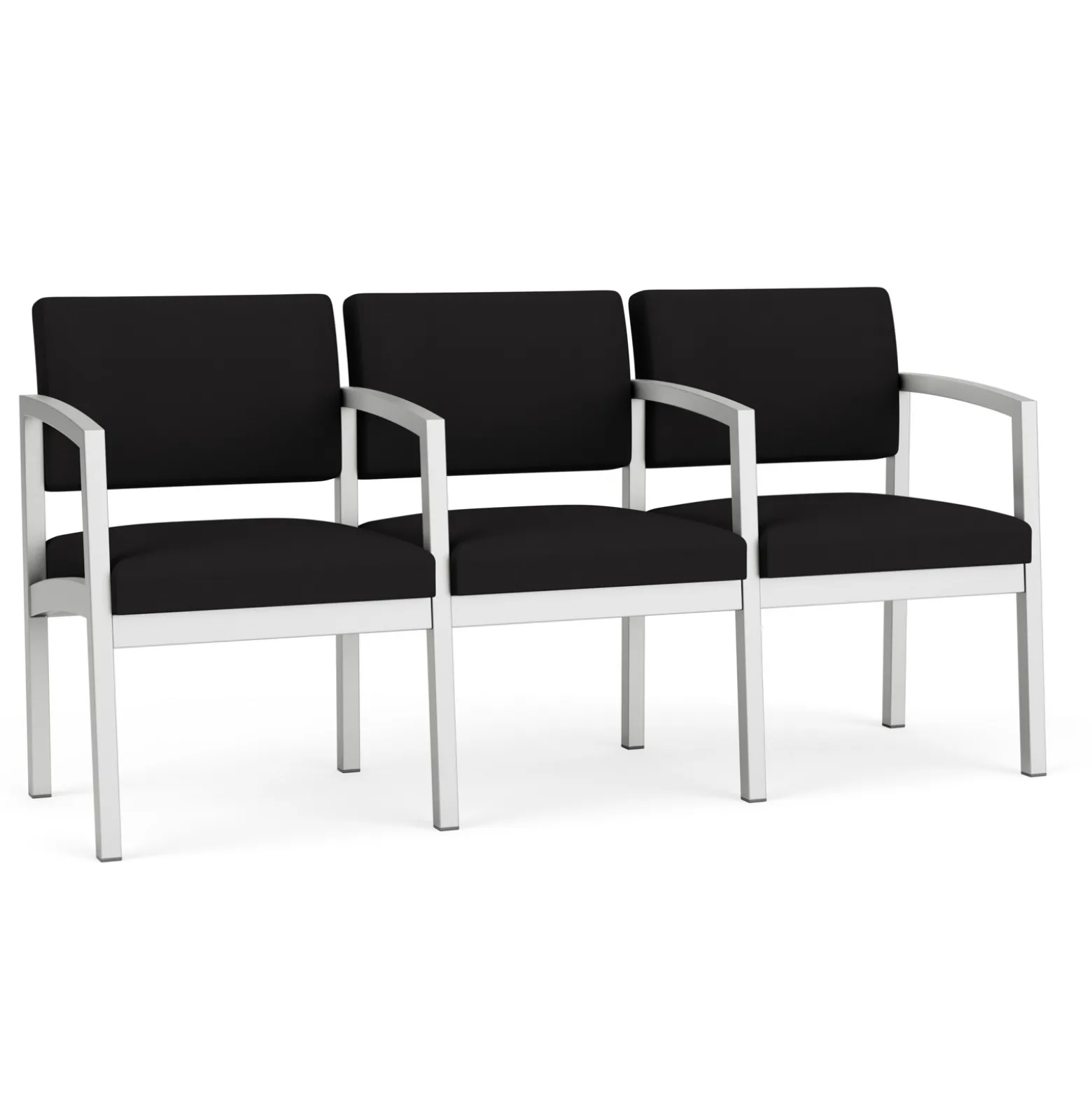New Castle Steel Three Seat Sofa w/ Center Arms with Standard Upholstery