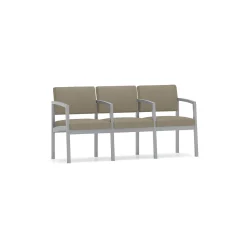 New Castle Steel Three Seat Sofa w/ Center Arms with Standard Upholstery