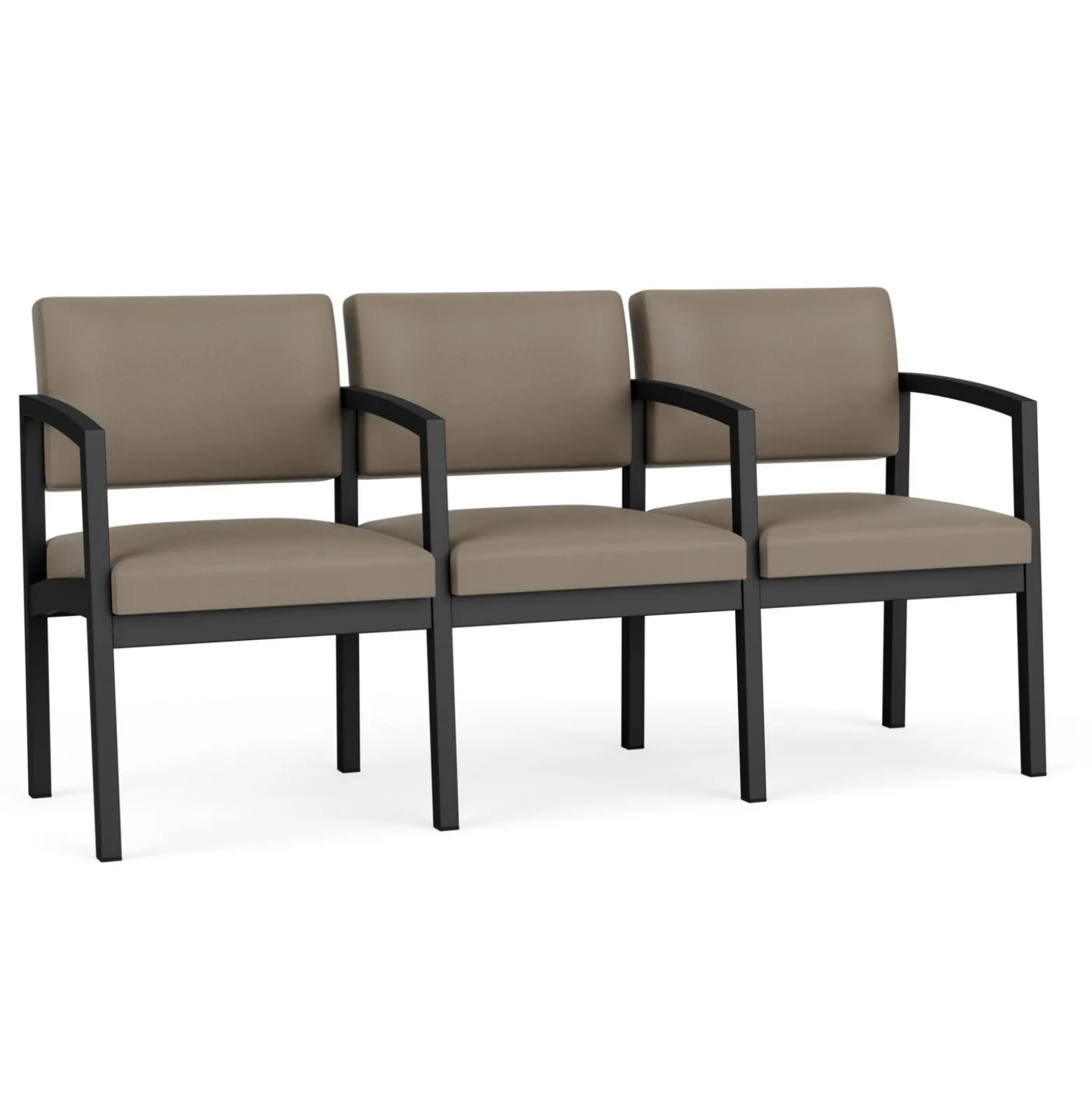 New Castle Steel Three Seat Sofa w/ Center Arms with Standard Upholstery