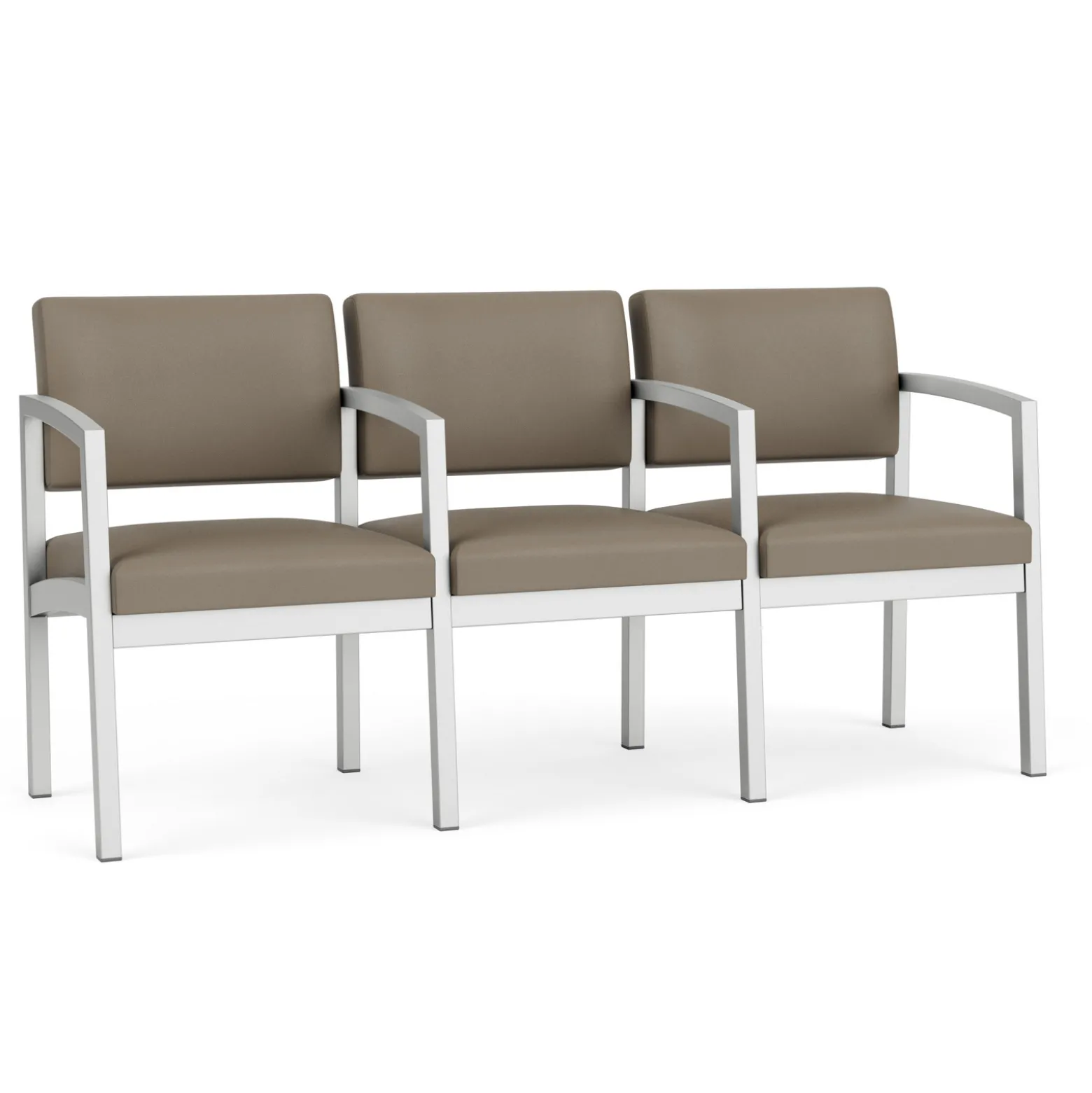 New Castle Steel Three Seat Sofa w/ Center Arms with Standard Upholstery
