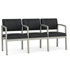 New Castle Steel Three Seat Sofa w/ Center Arms with Standard Upholstery