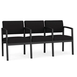 New Castle Steel Three Seat Sofa w/ Center Arms with Standard Upholstery