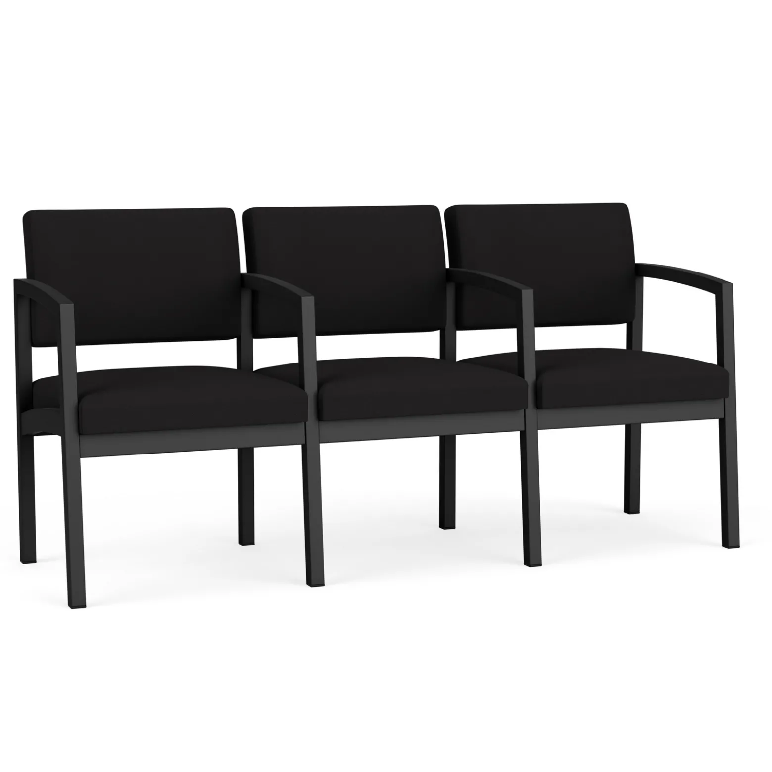 New Castle Steel Three Seat Sofa w/ Center Arms with Standard Upholstery
