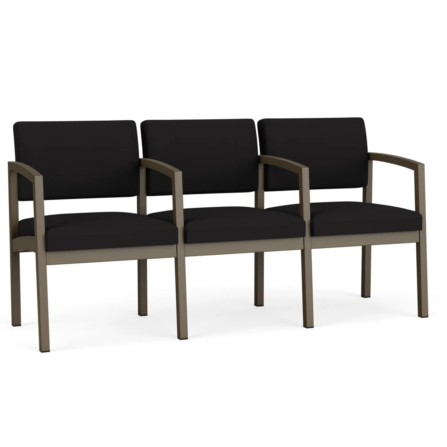 New Castle Steel Three Seat Sofa w/ Center Arms with Standard Upholstery