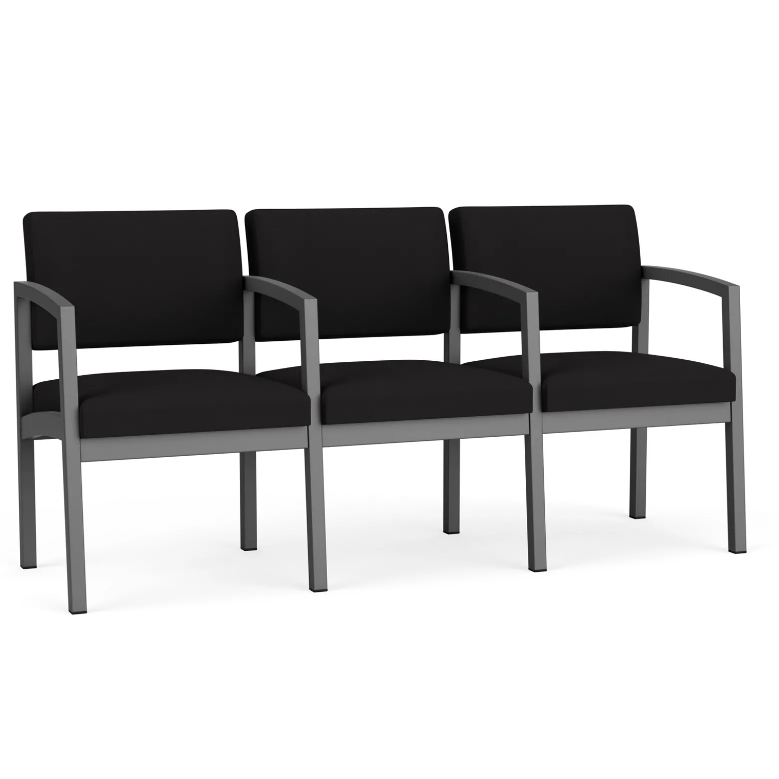 New Castle Steel Three Seat Sofa w/ Center Arms with Standard Upholstery