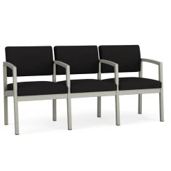New Castle Steel Three Seat Sofa w/ Center Arms with Standard Upholstery