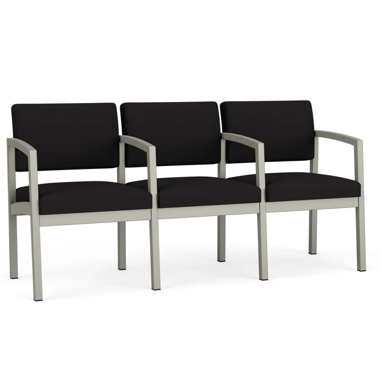 New Castle Steel Three Seat Sofa w/ Center Arms with Standard Upholstery