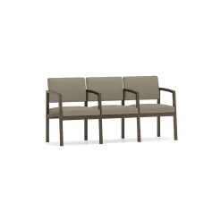 New Castle Steel Three Seat Sofa w/ Center Arms with Standard Upholstery