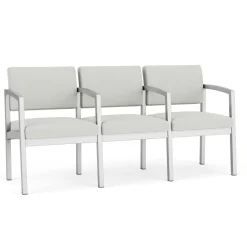 New Castle Steel Three Seat Sofa w/ Center Arms with Standard Upholstery