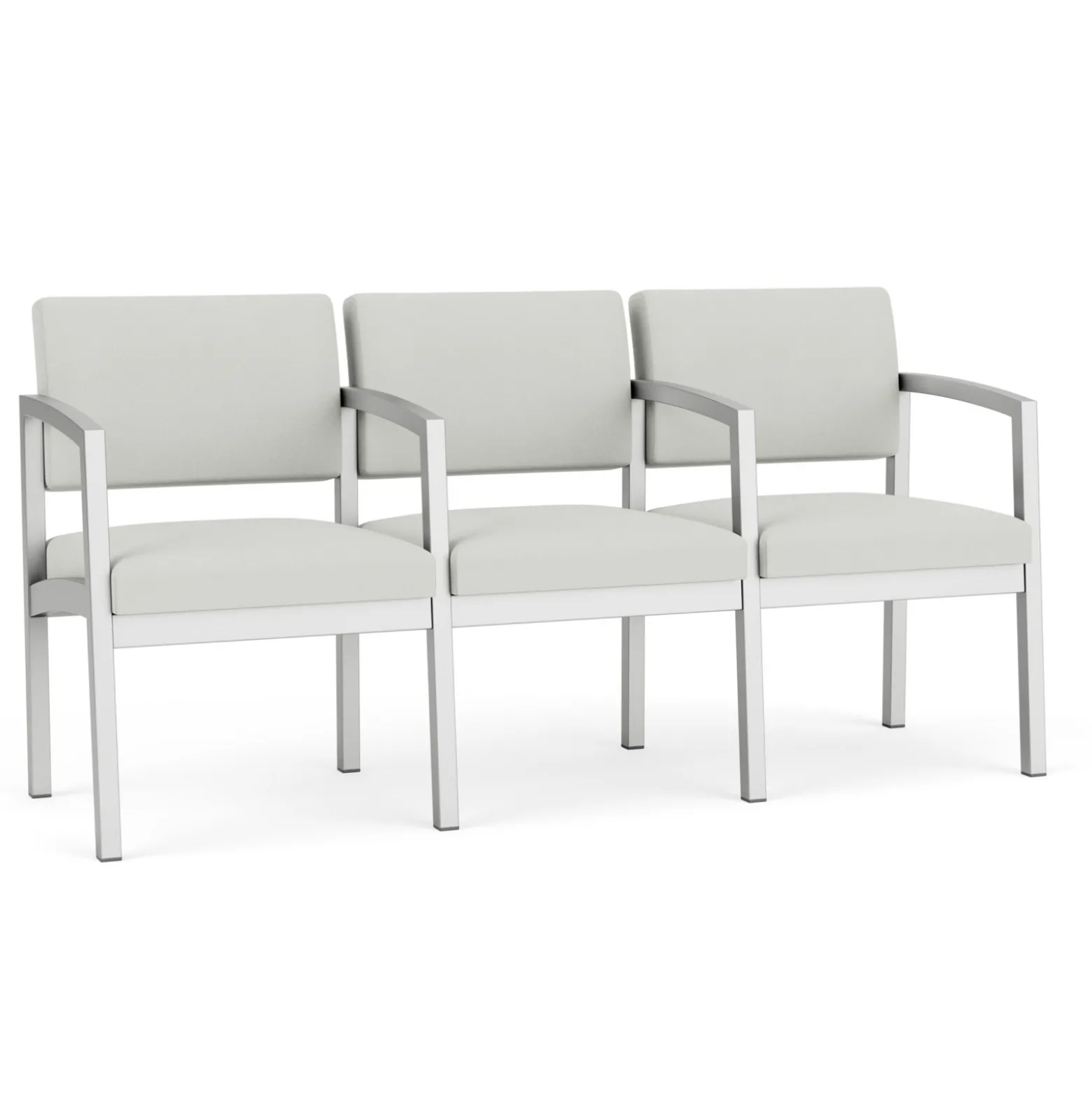 New Castle Steel Three Seat Sofa w/ Center Arms with Standard Upholstery