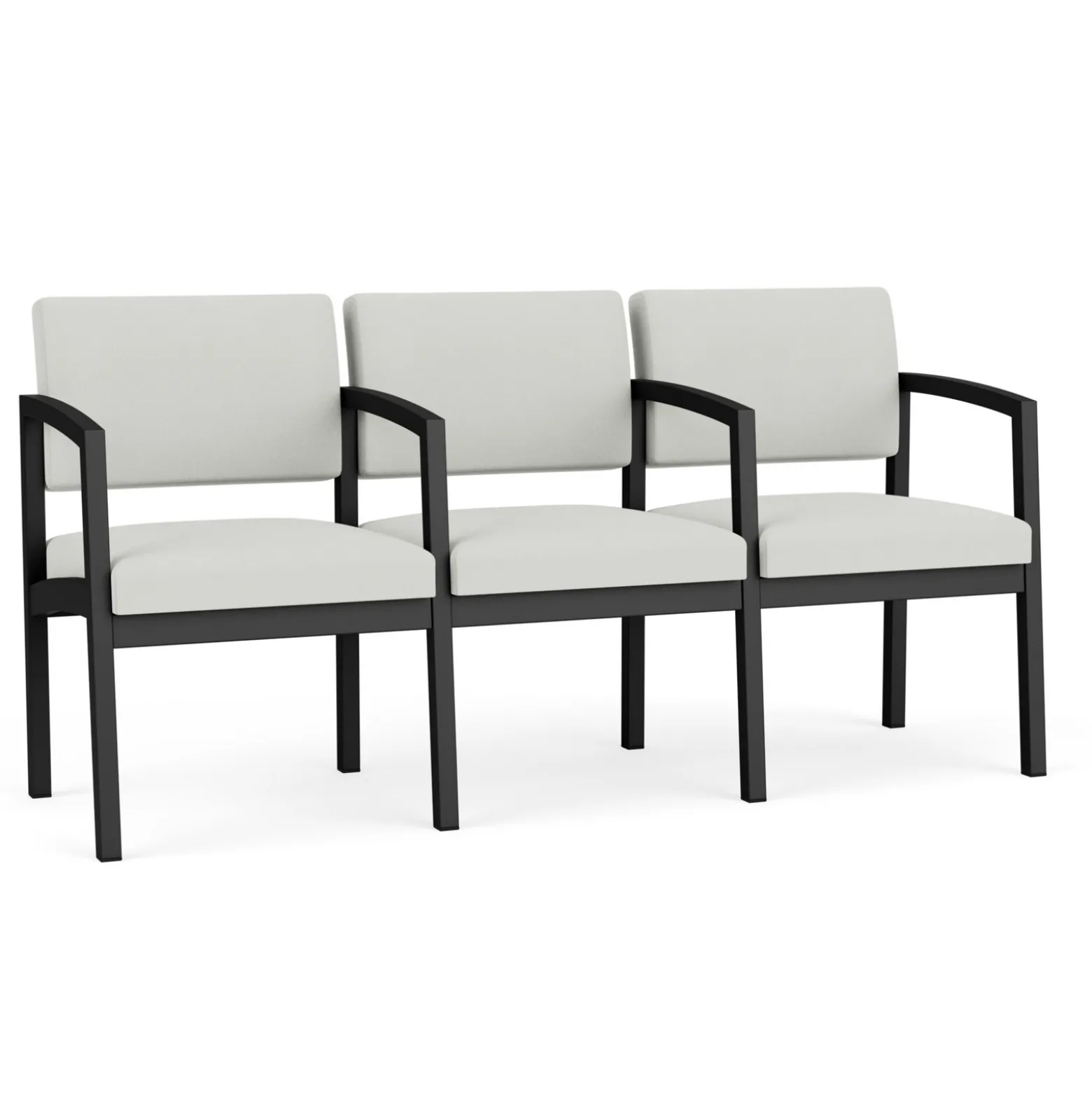 New Castle Steel Three Seat Sofa w/ Center Arms with Standard Upholstery