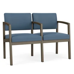 New Castle Steel Two Seat Sofa with Center Arm in Standard Upholstery