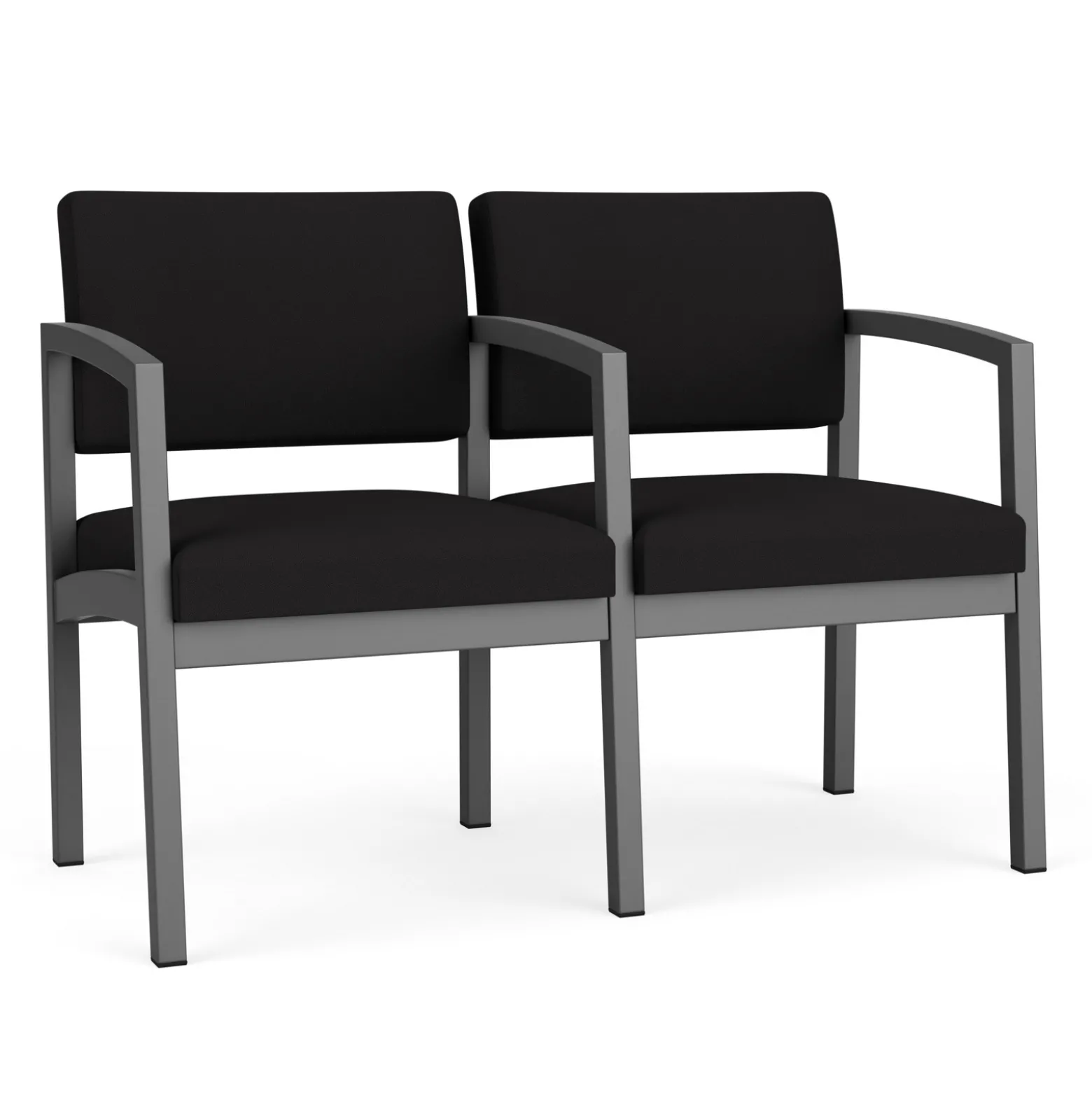 New Castle Steel Two Seat Sofa with Center Arm in Standard Upholstery
