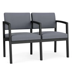 New Castle Steel Two Seat Sofa with Center Arm in Standard Upholstery
