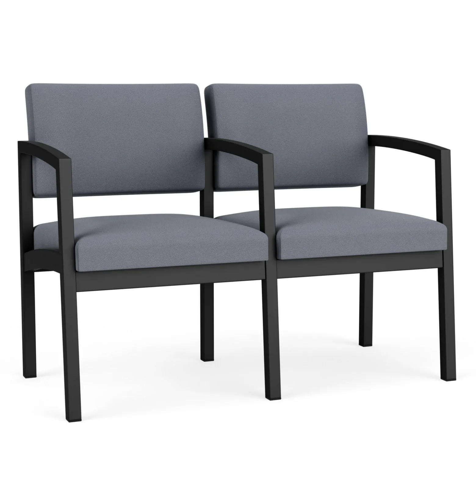 New Castle Steel Two Seat Sofa with Center Arm in Standard Upholstery