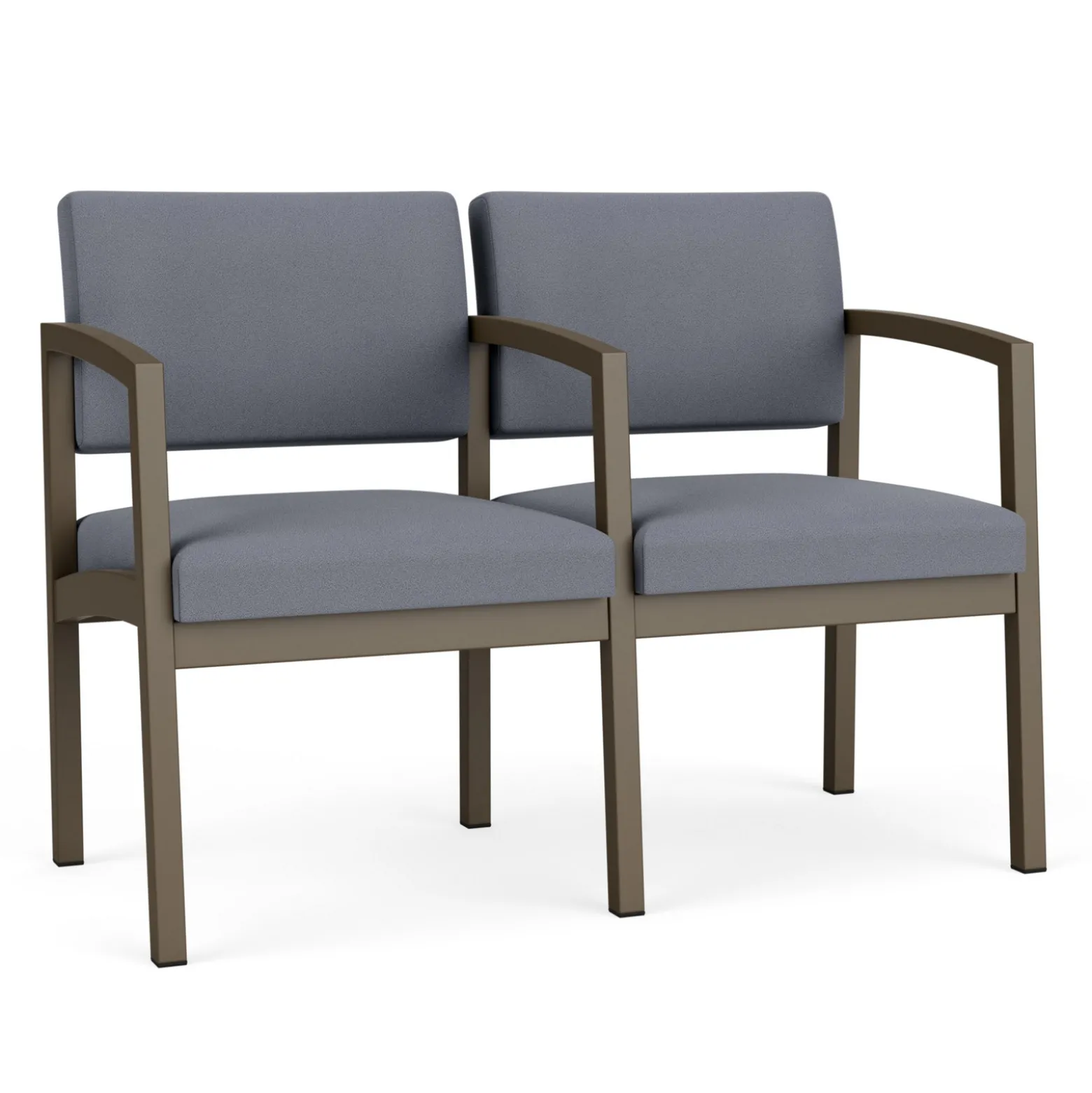 New Castle Steel Two Seat Sofa with Center Arm in Standard Upholstery