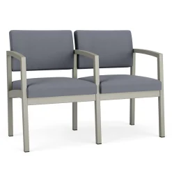 New Castle Steel Two Seat Sofa with Center Arm in Standard Upholstery