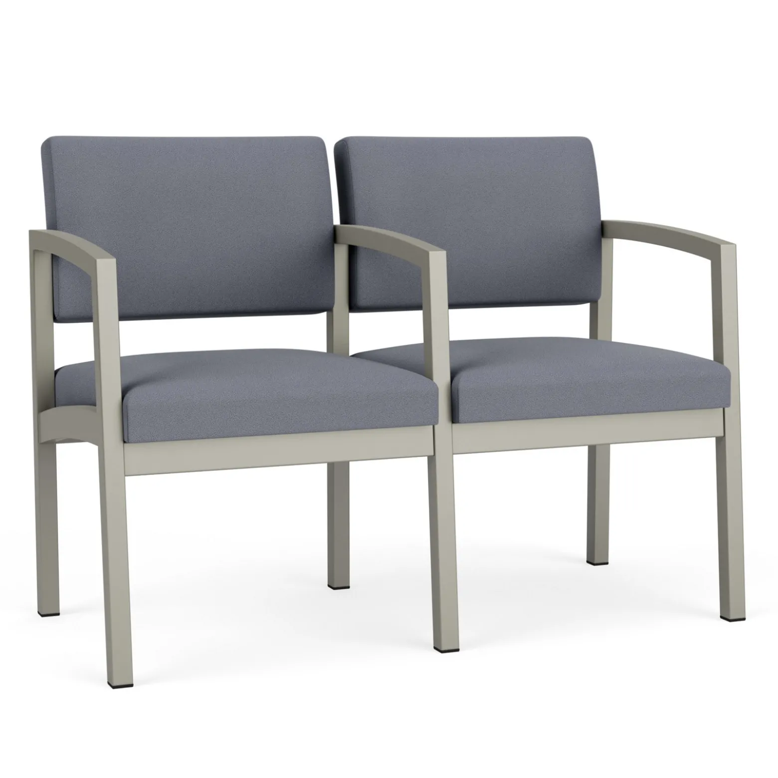 New Castle Steel Two Seat Sofa with Center Arm in Standard Upholstery