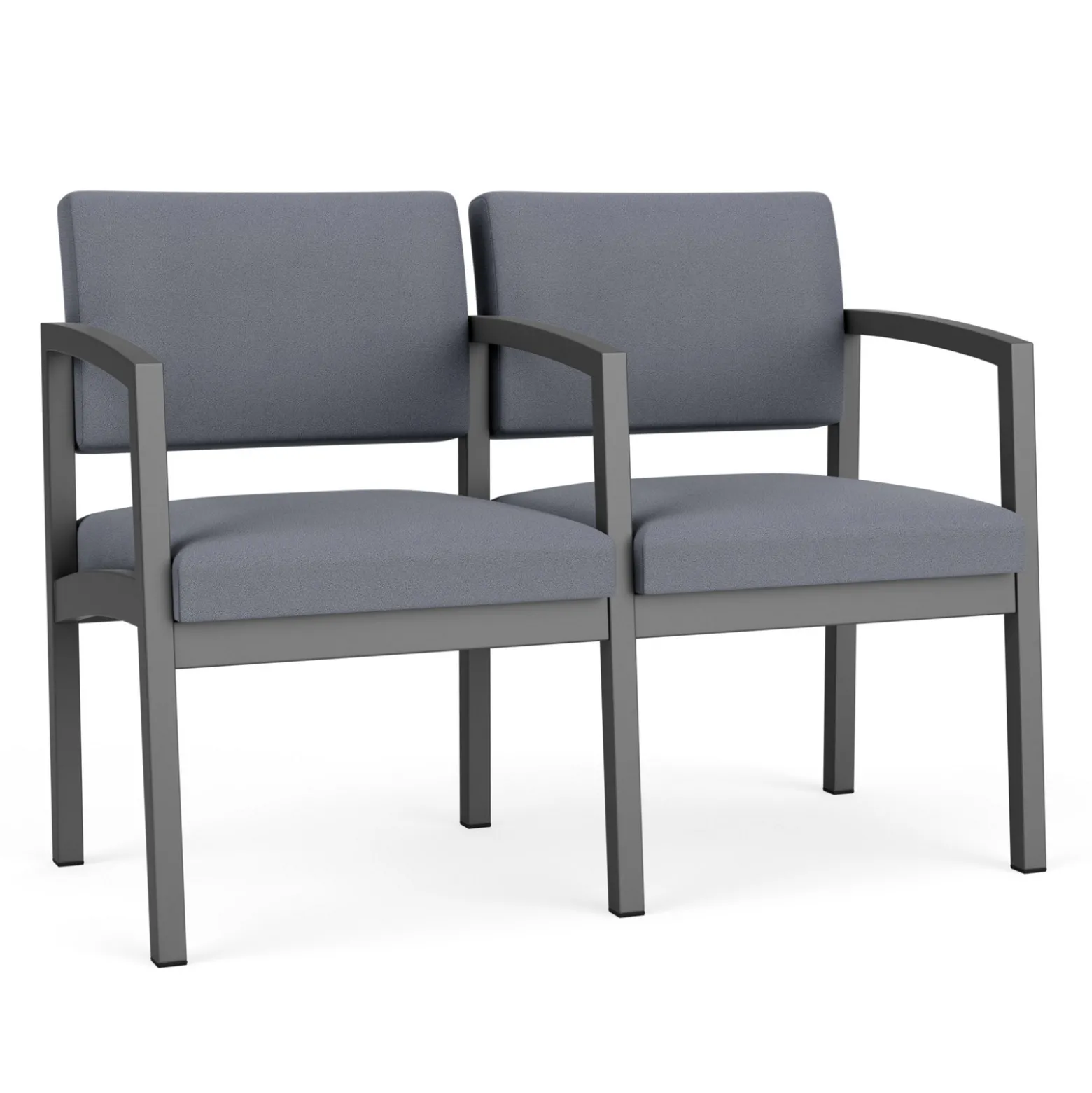 New Castle Steel Two Seat Sofa with Center Arm in Standard Upholstery