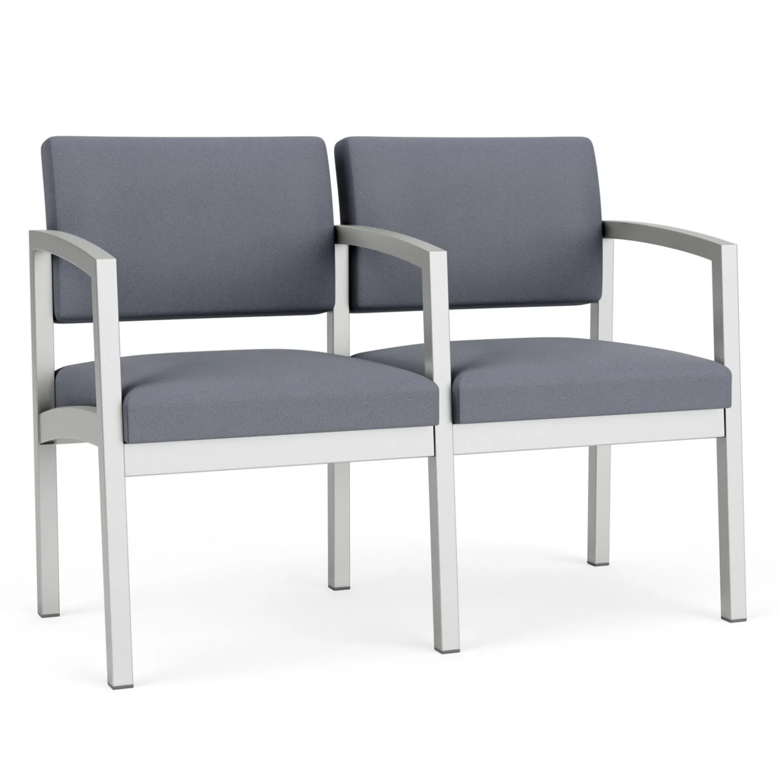 New Castle Steel Two Seat Sofa with Center Arm in Standard Upholstery